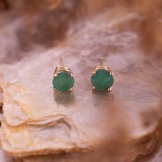 We love emeralds. Like a lot. Bring life to your jewelry box with the Rhea studs. Pairing it with our matching necklace and ring are a combination that you will want to wear everywhere, forever. 14K yellow gold 6mm Round Emerald Unless a ready to ship option is available, these earrings are made to order. Please allow 2-3 weeks to process your order for shipment. Message us below for more information on availability. Everyday Solitaire Emerald Jewelry, Matching Necklaces, 3 Weeks, Jewelry Box, Emerald, Yellow Gold, Stud Earrings, Ring, Yellow