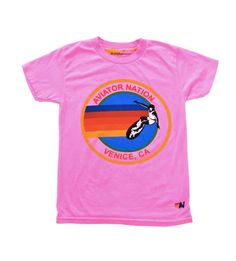 Aviator Nation Kids Aviator Nation Tee in Neon Pink - Estilo Boutique Aviator Nation Tee, Best Logos Ever, Anna Claire, Preppy Shirt, Stitch Work, Beach Tee, Best Logo, Aviator Nation, Mens Cashmere