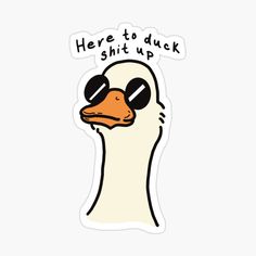 Duck Wallpaper Laptop, Cool Duck Drawing, Cool Duck, Funny Animal Illustration, Duck Drawing Funny, Duck With Glasses Drawing, Duck Drawings, Duck Drawing Cute Aesthetic, Cool Stickers Aesthetic