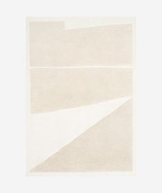 an abstract painting with white and grey lines on the bottom half of it, against a light gray background