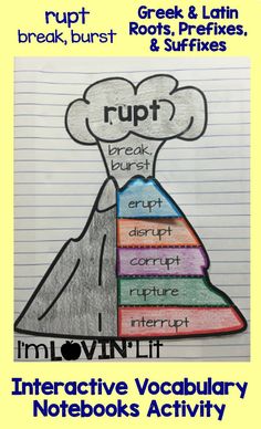 an interactive volcano activity for kids to learn how to use the words in their notebooks