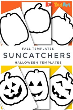 halloween pumpkins and jack - o'- lantern cut outs for kids to make