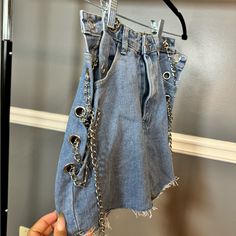 Pretty Little Thing Lace Up Shorts. Never Worn Trendy Cutoff Bottoms For Party, Edgy Blue Bottoms For Spring, Casual Cutoff Bottoms For Party, Edgy Blue Bottoms For Night Out, Lace Up Shorts, Mom Jeans Shorts, Ripped Denim Shorts, Pink Bodycon Dresses, Denim Skirt Women