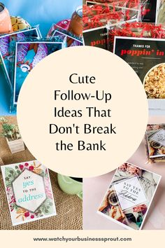 the words cute follow - up ideas that don't break the bank on top of pictures