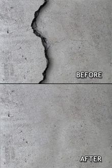 the before and after image of concrete