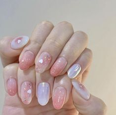 Pink And White Nails, Asian Nails, Hello Nails, Beauty Nails Design, Her Nails