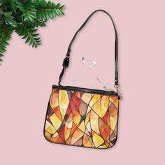 Made with high-grade cruelty-free PU leather, this personalized shoulder bag adds a chic touch to any outfit. Its small and lightweight construction makes it the perfect accessory for carrying around any essential items in style. Winter Leaves, Leather Passport Cover, Autumn Leaf, Tablet Sleeve, Essential Items, Soft Bristle Brush, Passport Cover, Tartan Pattern, Watercolor Pattern