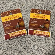 Burt’s Bees Vanilla Maple Lip Balm Set Of 2 New In Box Chapstick Burts Bees, Burts Bees Vanilla, Burt's Bees Lip Balm, Burts Bees Lip Balm Multi, Lip Balm Burts Bee, Burt’s Bees Lip Balm Collection, Burt's Bees Pomegranate, Burts Bees Chapstick, Burts Bees Makeup