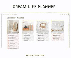 the dream life planner is displayed on a computer screen