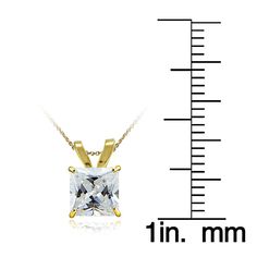 This classic necklace features a 7 mm square cubic zirconia set a simple prong setting. This pendant is crafted of 14k yellow gold and dangles off an 18-inch rolo chain. Product Details Metal Type yellow-gold Metal Stamp 14k Weight 0.6GR Length 18IN Width 6MM Height 10.5MM Clasp Type spring-ring Chain Type rolo Chain Length 18 Stone Details Gem Type cubic-zirconia Number of Stones 1 Stone Shape square-shape Total Weight 1.3 Setting Type prongs Stone Creation Method natural Stone Treatment Method Solitaire Necklace, Ring Chain, Classic Necklace, Solitaire Necklaces, Rolo Chain, Chain Ring, Square Shape, Metal Stamping, Spring Rings