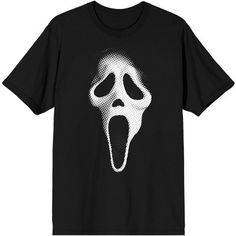 Enjoy some frightful fun with this Ghostface tee. The shirt features an image of the Dithers Mask worn by Ghostface in the Scream movies. The tee comes in a black short sleeve crew neck. Fans of the Ghostface character will love this comfy cotton t-shirt. Ghostface Shirt, Scream Movies, Mask Men, Scary Characters, The Scream, Scream Movie, Comfy Couch, Masked Man, T Shirt Image