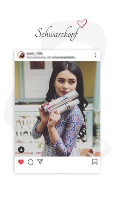 a woman holding a hair straightener in her right hand and looking at the camera