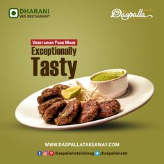 an advertisement for vegetarian food made exceptionally tastyy with meatballs and guacamole