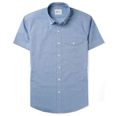 Author Short Sleeve Casual Shirt in Classic Blue Cotton Oxford Classic Cotton Short Sleeve Shirt, Classic Cotton Short Sleeve Shirt For Everyday, Blue Cotton Short Sleeve Shirt For Work, Light Blue Short Sleeve Shirt For Business Casual, Classic Blue Short Sleeve Shirt For Work, Light Blue Short Sleeve Shirt For Work, Classic Short Sleeve Shirt For Everyday, Light Blue Cotton Shirt For Work, Classic Light Blue Shirt With Pockets