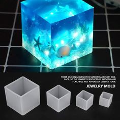 the light up cube is made from plastic and has four different shapes to choose from