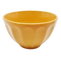 a yellow bowl on a white background