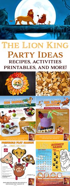 the lion king party ideas includes activities, printables and more