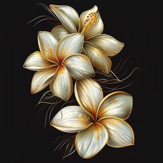 Plumeria Vector Tattoo Designs Plumeria Sleeve Tattoo, Plumeria Back Tattoo, Plumeria With Butterfly Tattoo, Plumeria Moon Tattoo, Plumeria Flower Tattoos Black And White, Plumeria Flowers, Tattoo Kits, Tattoo Design Book