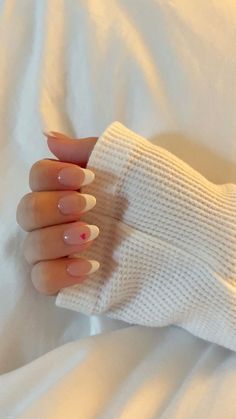 Cute Simple Nails, Summery Nails, White Nail, Heart Nails, Short Acrylic Nails