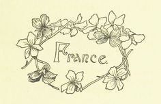 a drawing of flowers with the word france written in it's center surrounded by smaller flowers