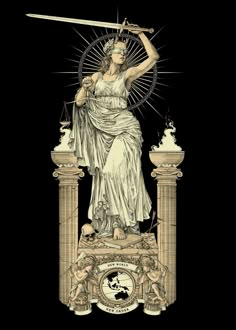 'Themis Goddess' Poster by Salny Setyadi | Displate Goddess Of Freedom, Themis Goddess Aesthetic, Themis Goddess Tattoo, Goddess Of Justice Art, Greek Gods And Goddesses Art, Themis Tattoo, Lady Justice Art, Themis Statue, Justice Goddess