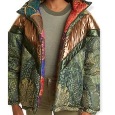 Nwt Farm Rio Puffer Size Small Jacket Has Reversible Lining But No Two Way Zip. Multicolor Fall Puffer Jacket For Outdoors, Multicolor Puffer Outerwear For Fall, Fall Multicolor Puffer Outerwear, Reversible Puffer Jacket, Small Jacket, Trendy Jackets, New Farm, Farm Rio, Mixing Prints