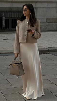 Chic Beige Lined Maxi Skirt, Chic Beige Formal Maxi Skirt, Chic Beige Maxi Skirt For Formal Occasions, Formal Chic Beige Maxi Skirt, Elegant Beige Maxi Skirt For Work, Formal Beige Relaxed Fit Maxi Skirt, Beige Flared Maxi Skirt For Fall, Fall Beige Lined Maxi Skirt, Elegant Beige Maxi Skirt For Spring