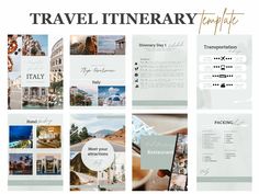 the travel itinerary template is clean and ready to be used for your project