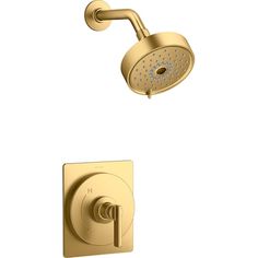 thermostaer with shower head and handset for concealed installation in polished brass