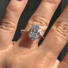 Engagement Ring Wednesday | 3.26 Oval Cut Lab Created Diamond - Happy Jewelers Fine Jewelry Lifetime Warranty Solitaire Engagement Ring Cathedral, Plain Gold Ring, Oval Diamond Ring, Ringe Gold, Mens Chain Necklace, Aquamarine Jewelry, Bracelet Design, Rose Gold Band, Gold Band Ring