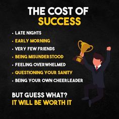 Success Will Cost You | Success Needs Sacrifice | Hard Work For Success
#success #cost #sacrifice #hardwork #patience #time #efforts Success Needs Sacrifice, Hardwork Success Quotes, Sacrifice For Success Quotes, Cost Of Success, Inspirational Exam Quotes, Man Motivation, Sacrifice Quotes, Habits Of Mind, Wonderful Quotes