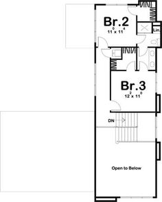 the second floor plan for this house shows the living room and dining area, as well as the kitchen