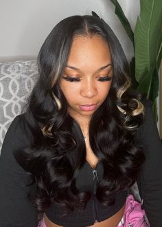 Body Wave Clip Ins, 16 Inch Clip In Extensions, Silk Press With Clip Ins, Clip In Hair Extensions For Black Women, Clip In Hairstyles, Clip In Hair Extensions Styles, Tape Ins, Styled Hair, Frontal Hairstyles