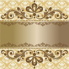 a gold and white background with an ornate border