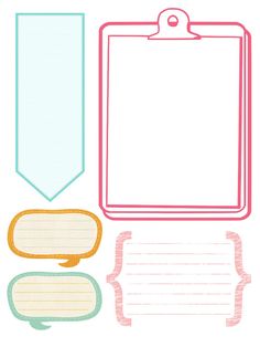 a clipboard with speech bubbles next to it and an empty tag on the side