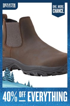 These 100% cowhide leather slip-on boots will keep you on your feet, with a grippy non-marking rubber outsole and cushioned midsoles that keep you going. Durable Slip-on Outdoor Boots, Sporty Slip-on Sports Boots, Slip-on Slip-resistant Outdoor Boots, Sporty Slip-on Outdoor Boots, Waterproof Slip-on Boots For Sports, Functional Slip-on Outdoor Boots, Sporty Slip-on Slip-resistant Boots, Slip-on Slip-resistant Sports Boots, Slip-resistant Slip-on Sports Boots