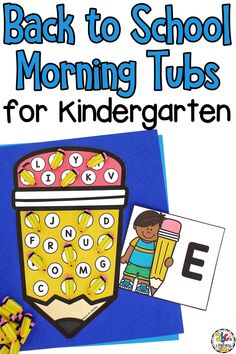 back to school morning tubs for kids with the words's and letters on them