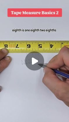 two hands holding a tape measure and one hand with a pencil on top of it