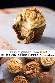 pumpkin spice latte cupcakes with cream cheese frosting