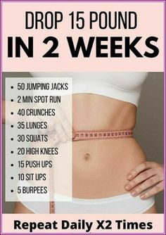 a woman's stomach with the words, drop 15 pound in 2 weeks on it