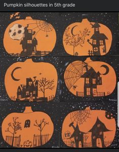 pumpkin silhouettes in 5th grade for halloween