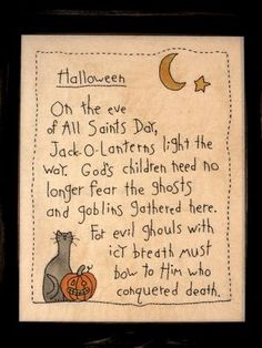 an embroidered halloween poem with a cat on it's back and a moon in the background