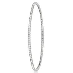 Stackable Diamond Bangle Eternity Bracelet 14k White Gold 1.25ct - IB43 Eternity Bracelet, Stack Bracelet, Stackable Bangles, Round Diamond Setting, Jewelry Showcases, Colorless Diamond, Stackable Bracelets, Fine Jewelry Bracelets, Latest Jewellery