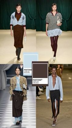 Fall 2024 Colour Theory Fashion, Colour Outfit Combination, Color Trend 2025, Outfit Colour Palette, Theory Fashion, Fall Color Combinations, Colour Combinations Fashion, Fall Chic, Color Combinations For Clothes