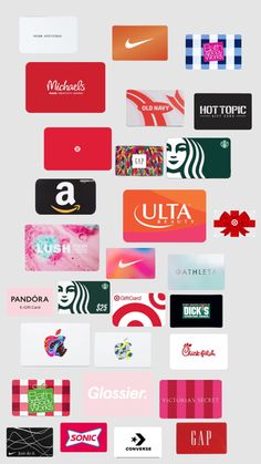 a bunch of different types of logos on a gray background with the words, brands and colors