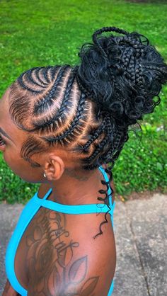 Medium Feed In Braids Ponytail, Medium Feed In Braids, Feed In Braids Ponytail, Hair Parts, Feed Ins, Braiding Hairstyles, Cornrow Ponytail, Feed In Braids, Braids Ponytail