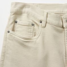 Your favorite pair of jeans just got a lot more comfy Classic High Rise Bottoms With Side Pockets, Beige Tapered Leg Jeans With Side Pockets, High Rise Beige Jeans With Pockets, Beige Cotton Jeans With Hip Pockets, Classic High Rise Beige Jeans, Casual Beige Jeans For Everyday, Classic Beige High-rise Jeans, Standard Cut Cropped Jeans With Pockets For Everyday, Straight Leg Cotton Jeans With Hidden Pockets