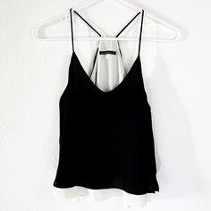 Nwot Layered Tank Top With A Small Slit On The Sides. Slightly Cropped And Great For Summer. ~17in Shoulder To Hem Layered Tank, Layered Tank Top, Layering Tanks, Black And White Color, Black And White Colour, Crop Tank, White Color, Womens Tops, Tank Top