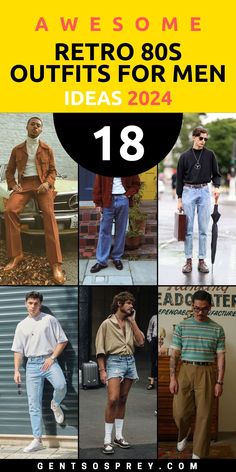 Explore the best retro 80s outfits for men with our top 18 picks for 2024. Featuring summer style and vintage fashion, our collection includes 1980s vintage fashion mens ideas. Embrace the retro 80s aesthetic with casual and party outfits, from black to Indian-inspired styles. Whether you're dressing for a summer day or an 80s-inspired party, these outfits will ensure you look fashionable and cool. Retro Outfits 80s Style Men Party, Vintage Mens Fashion 80s, 80s Man Outfit, Men’s 80s Fashion Outfits, 80s Outfits Men 1980s Style, 80s Party Outfits Men, Retro Day Outfits, 80s Summer Outfits Men, Men 80s Outfit