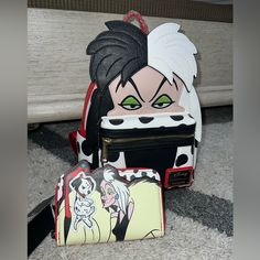 Both Backpack & Wallet Are Brand New With Tags. Cruella Keychain, Loungefly Bag, Bag Lady, Bundles, Backpacks, Black White, Wallet, Brand New, Black And White